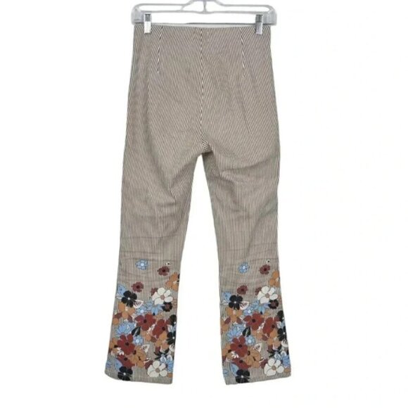 Urban Outfitter BDG Striped Floral Crop Kick Flare High Rise Pants Size 25 - Picture 9 of 11